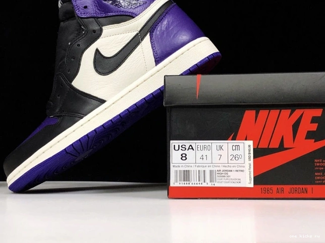 Rep Onekick Court Jordan 1 555088-501 Purple Air 0712
